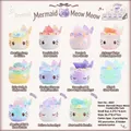 Mermaid cat crystal figurine variant featuring colorful natural gemstones and floral crowns - A061 Mermaid Cat (8 Pcs/End Box) / Full Box Set