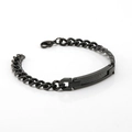 Bracciale da uomo in acciaio inossidabile nero con intarsio in fibra di carbonio - Nero