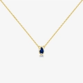 Elegante collana in argento S925 dorato con pendente a goccia in gemma blu vivido - Argento 925 / Oro 18k [Blu]