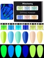 6-color dipping powder set with luminous neon finishes for French manicure styling - 6-Color DP Dipping Powder Set 04 (Luminous/Fluorescent)
