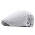 Gorra plana blanca transpirable de malla para hombre con correa trasera ajustable - Blanco