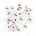 Set of 12 multi-size 3D butterfly wall stickers in white with colorful wing patterns - White Series - Magnet Style