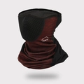 Breathable cycling face mask with black red splicing and Sport logo print for sun protection - Spliced Sport Wine Red (8122)