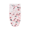 Newborn floral swaddle sleep sack with pink flowers and matching headband set - Floral Pattern No.6 Single Swaddle
