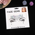 Iridescent silver face gems for forehead and eye makeup decoration on black background - 165*155mm / White