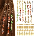 Set da 49 pezzi di gioielli per dreadlock dorati con pietre naturali e anelli in metallo - Stile Uno (Set da 187 Pezzi 1)