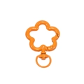 Orange flower-shaped alloy spring clasp for DIY keychains and craft accessories - Lacquer Orange