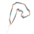 Detailed macro view of colorful resin acrylic link chain with pearl bead for phone - SL1868-White Orange Blue Green Red Mixed