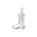 Detailed view of silver cowboy boot pendant with intricate floral engravings and bail - Brass / VD1494 Silver (Plain)