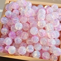 Dreamy purple and pink gradient crackle beads for DIY jewelry making and crafting - 10mm / Enchanting Pink