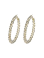 Golden oversized hoop earrings with sparkling rhinestones for women set in gold finish - 5cm / Gold 5cm Pave DTE-GG50GL