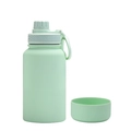 Mint green 650ml stainless steel insulated water bottle with handle and protective base - 650ml / Light Green - Sport