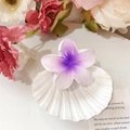 8cm Frangipani hair claw clip with purple to white gradient flower design - Purple
