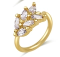 Anello al naso placcato oro 18K con zirconi a taglio marquise a forma di fiore - Stile 5 / Argento