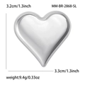 Elegante broche de aleación plateado con forma de corazón de 3,2 cm para trajes de mujer - Plateado