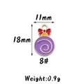 Purple enamel Christmas charm with red bow design, sized 11x18mm for DIY jewelry - 8#(Purple) Xmas Ball