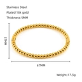 Polished 18K gold plated stainless steel beaded spring bangle for women 5mm width - Gold Bead Style (ZB1302B)