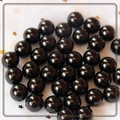 Glossy black ABS faux pearl round beads on star pattern fabric for DIY accessories - Black
