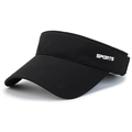 Visera deportiva negra clásica con letras SPORTS y tejido transpirable de secado rápido - Ajustable / Negro