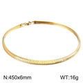 Goldene 6mm flache Schlangenkette aus Edelstahl im Fischgräten-Stil 450mm Länge - Goldene Breite Version (KN107103-Z) / 450x6mm