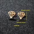 Minimalistische goldene geometrische rautenförmige Ohrringe aus Edelstahl für Damen - Roségold