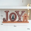Weihnachts-Dekoaufsteller JOY aus Holz mit Lebkuchenmann und rot-weißen Streifen - JOY Buchstaben Ornament