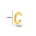 Manchette d'oreille en or 18 carats sans perçage avec motifs de croix et dimensions - Texture Martelée Or (2627-4#金)