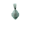 Ciondolo a palla di rugby in argento con strass trasparenti per collane stile hip-hop - Solo pendente in argento (senza catena) / Argento