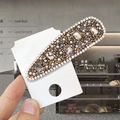 Pasador de pelo con diamantes de imitación y cristales en tarjeta de exhibición - Vidrio de Cristal [Gota Oro]