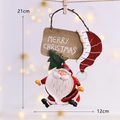 Ciondolo natalizio Babbo Natale con cartello Merry Christmas misura 21x12cm - Rosso (Babbo Natale che corre)
