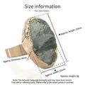 Irregular natural green gemstone ring with gold textured frame and 15mm width size detail - Adjustable Open / Gold Natural Green Fluorite Raw