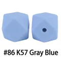 Perle ottagonali in silicone blu grigio 17MM per dentizione neonati e gioielli fai da te - 86# Blu Grigio