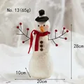Handmade wool felt snowman figurine with red scarf and black hat, 28cm Christmas decor - Style 13-Large Top Hat Snowman Figure (28cm)