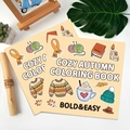 Cozy Autumn Coloring Book for kids with bold easy patterns featuring scarves and candles - Cozy Autumn (TS04-Cozy Autumn)