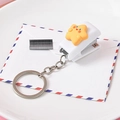 Mini white stapler keychain with cute yellow cartoon star and metal ring accessory - Yellow Star