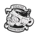 Death Before Decaf skull coffee cup enamel pin in black and white finish - Death Before Decaf Skull Style (XZ5963)