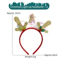LED Christmas headband featuring glitter reindeer antlers and a festive red Santa hat - Christmas LED Headband-11/Deluxe Mixed Decor