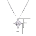 925 silver cross necklace featuring 10x9.8mm princess cut moissanite stone pendant - 40cm+5cm / Princess Cut Style (N12962)