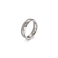 Anello da 6mm in acciaio lucido argento con moderno design a scanalatura diagonale - US 10 / Stile Acciaio Uomo KR86749-K