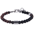 Detail of 6mm map stone and tiger eye beaded bracelet with stainless steel clasp - Red Tiger Eye Bracelet