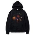 Sweat à capuche noir Halloween avec imprimé sorcière, citrouille et chauve-souris hiver - S / Noir