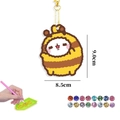 DIY cartoon bee cat diamond painting keychain kit with resin drills and 9cm size tools - Bee Cat
