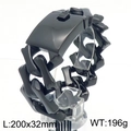 Men's hip hop 32mm wide black cuban chain bracelet in polished stainless steel - Black Color Polished Bracelet (KB187459-KJX)