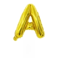Golden 16-inch letter A foil balloon in retail packaging for birthday party decor - Gold Letter A (With Backing Card)
