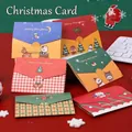 Christmas themed greeting card set with cartoon Santa and reindeer in multiple colors - Christmas Greeting Card 1pc