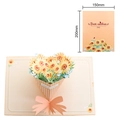 3D pop-up greeting card featuring a sunflower bouquet in orange and beige colors - Bronzing Sunflower