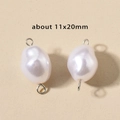 Baroque style irregular imitation pearl pendant with 11x20mm dimension markings - 3# Baroque Irregular (11x20mm) / Steel