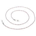 Fashionable silver metal chain with light pink beads for eyeglasses or face masks - Silver Pink Beaded Style (650*2mmKSC079-Z)