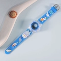 Blue kids digital watch featuring space astronaut patterns on a soft silicone strap - Astronaut Dark Blue