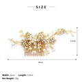 Pettine per capelli da sposa dorato con perle e fiori di cristallo per nozze - Stile Fiore Farfalla Oro (HS-J3350G)